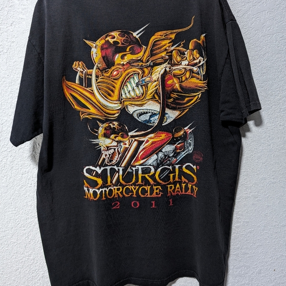 Sturgis Shirt Mens XL Black Motorcycle Rally Racing Race 2011 Graphic - Picture 4 of 6